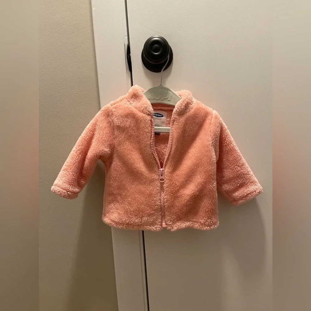 NWOT Old Navy | Pink Fuzzy Fleece Coat | 3-6 mo